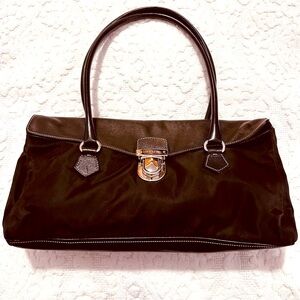 PRADA | Handbag | Prada Nylon & Leather Tessuto Pushlock Vintage Shoulde…